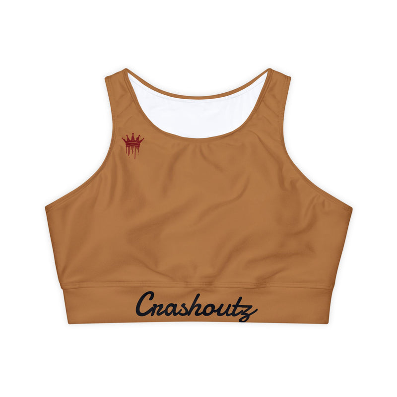 Crashoutz Mocha Fully Lined, Padded Sports Bra