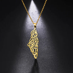 Arabic Calligraphy Palestine Pendant Necklace